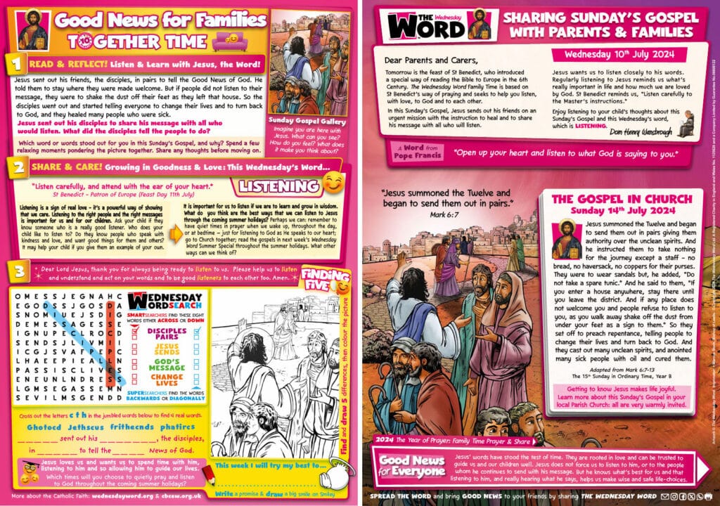 Wednesday Word example front and back